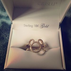 Disney Parks 18k gold plated CZ Mickey ring size 8